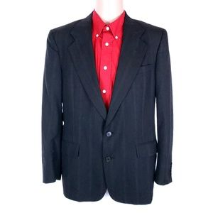 Christian Dior Men 2 Button Sport Coat Blazer Black Striped Size 41R